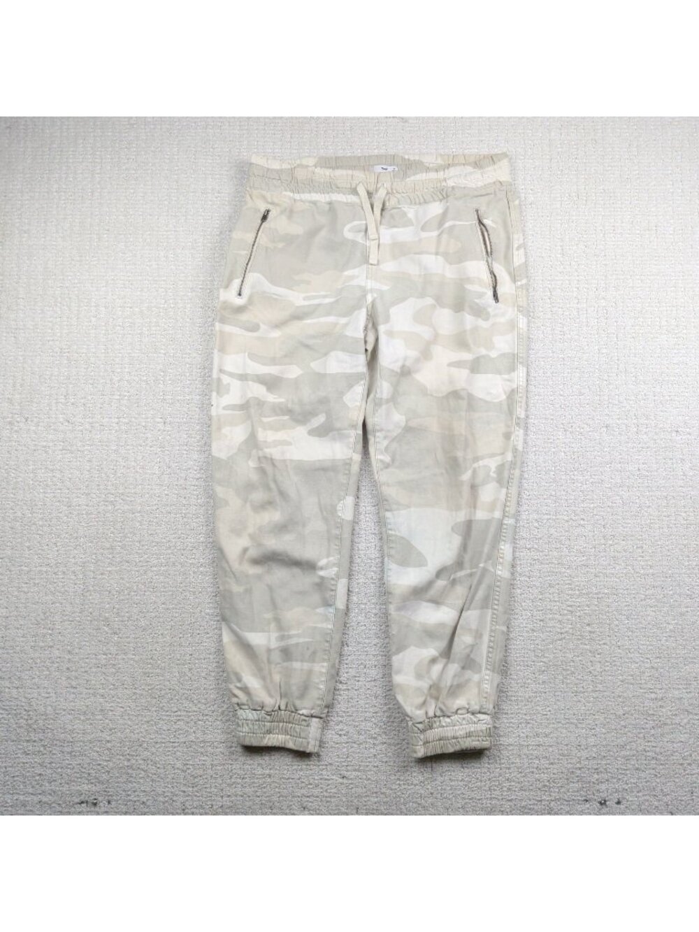 Aritzia TNA Jogger Pant Elastic Cuff Military Winter Camo Wom Sz M Off-White